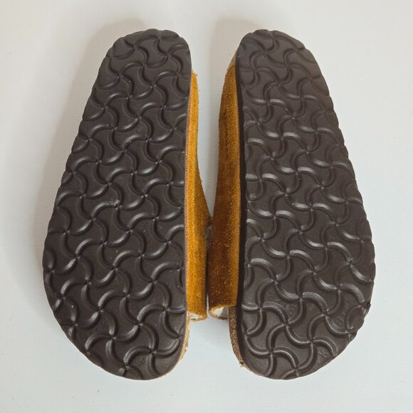 Birkenstock Shearling Suede Arizona Cognac Sandals Sz 37 EU Women 6-6.5 US - Picture 6 of 12